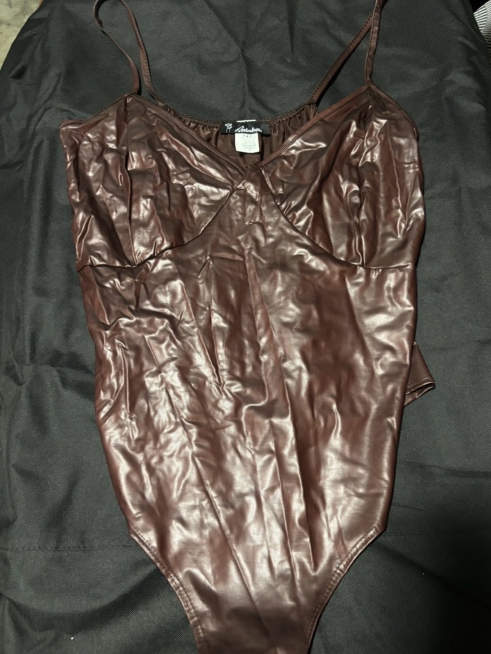 Rainbow Brown Satin-Look Jacket